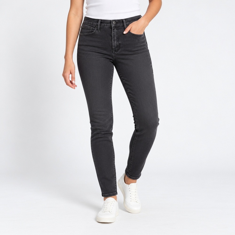 J.Crew Skinny Jeans Womens 31 Black 9 High-Rise Re-Imagined Charcoal Stretch